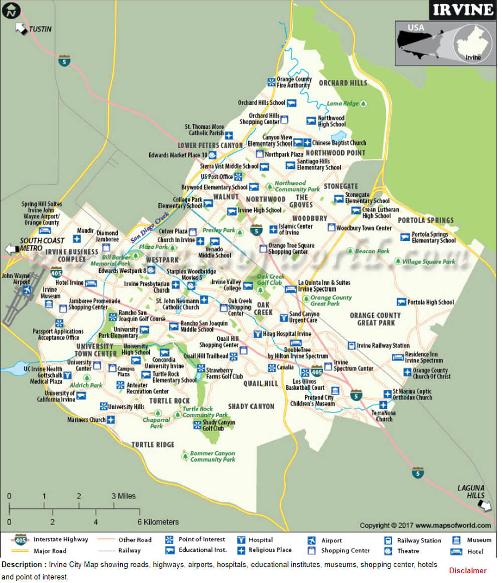 Irvine City Map California